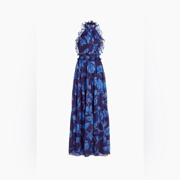 PatBO Nightflower Ruffled Floral Maxi Dress size 4 - Picture 6 of 16
